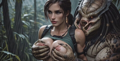 Lara Croft VS Predator [AiPorn]